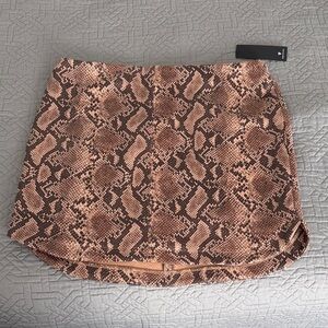 Lulu's Tan Snake Print Mini Skirt
